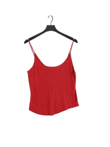 Topshop Women's T-Shirt UK 12 Red Cotton with Lyocell Modal Camisole - Picture 1 of 5