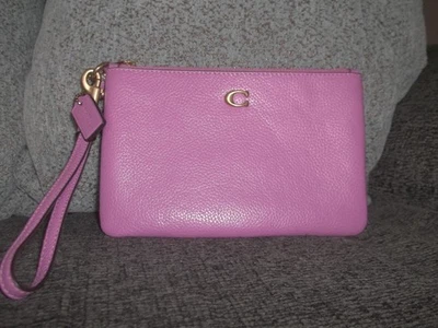 Coach Wristlet - CH818 Fuchsia Pink Pebble Leather - NWT - Image 1 of 3