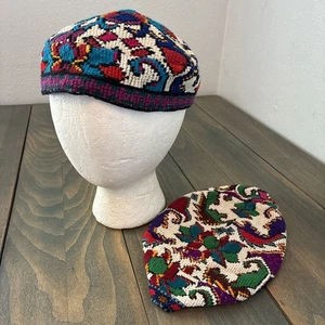 2 Yarmulke Kipá Vintage Judaica Bukhara Uzbeko Bordado Hecho a Mano Pequeño (A92) - Imagen 1 de 11