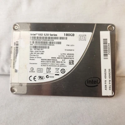 Intel 520 Series 180GB SSD SATA  2.5" Internal Solid State Drive SSDSC2BW180A3L - Image 1 of 3