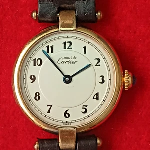 Orologio Must de Cartier Paris Vermeil argento sterling 925 quarzo svizzero donna 24 mm - Foto 1 di 11