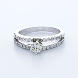 2.15 Carat H-SI1 Round Cut Natural Certified Diamonds 950 Plat. Engagement Ring - Picture 1 of 7