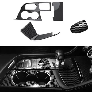 For Genesis G70 Carbon Fiber ABS Center Console Gear Shift Set Panel Cover Trim - Picture 1 of 8