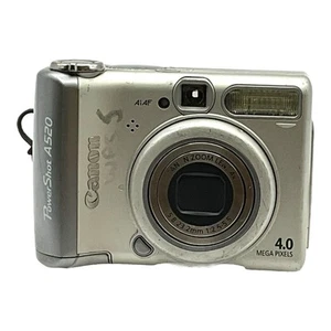 Canon PowerShot A520 Digitalkamera 4MP Silber Ersatzteile Reparatur Akkudeckel Problem - Bild 1 von 14