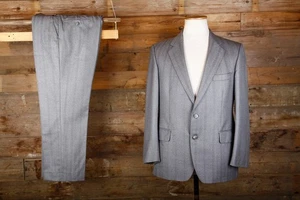 Magee suit 40S 34W 27L grey striped wool - Picture 1 of 8