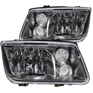 Black Clear Lens Crystal Headlight Set fits 1999-2005 Volkswagen Jetta - Picture 1 of 2