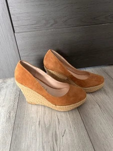 Office Brown Suede Wedge Sandals Shoes Size 3 - Picture 1 of 6