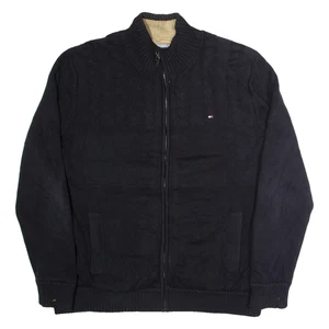 TOMMY HILFIGER Mens Fleece Jacket Black XL - Picture 1 of 6