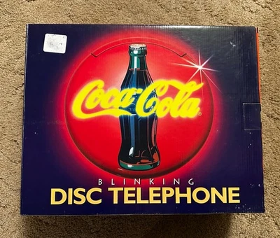 COCA-COLA TELEPHONE BLINKING DISC NOVELTY NEON LIGHT WITH MUSICAL RINGER - NEW - Image 1 of 4