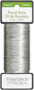 12 Pack FloraCraft 26 Gauge Floral Wire 270'-Bright Silver RS9658 - Picture 1 of 10