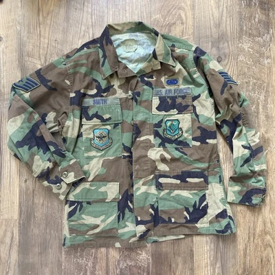 US Air Force Combat Woodland Camo Field Jacket Medium Reg Top Hot Weather Coat - Image 1 of 4