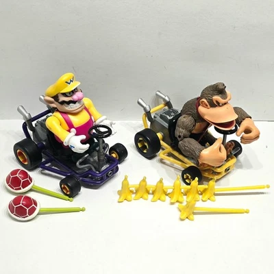 Mario Kart 64 Donkey Kong & Wario figures w/ accessories - 1999 Toybiz Nintendo - Image 1 of 4