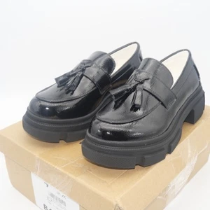 NEW TINSTREE Women's 6 Black Chunky Platform Classic Loafers Lug Sole - Picture 1 of 10