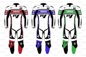 Yamaha Motorrad Biker Rennkombi Original Leder CE geprüft Panzerung geschützt - Bild 1 von 5