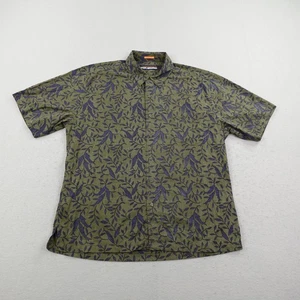 Camisa Reyn Spooner Para Hombres XL Verde Azul Hojas Peces Hawaiano Aloha Campamento Abotonable - Imagen 1 de 10