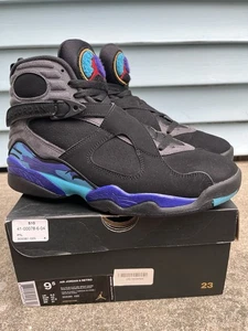 2015 Nike Air Jordan 8 VIII Retro Aqua Talla 9.5 Hombres Rojo Negro Bugs Zapatos - Imagen 1 de 22