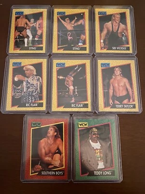 1991 WCW Cards Sting Sid Vicious Ric Flair Terry Taylor Southern Boys Teddy Long - Image 1 of 2