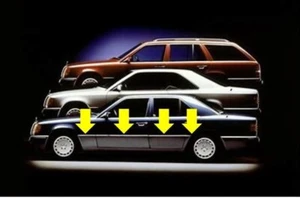 Zierleisten Zierstab Chrom Set 8-teilig für Mercedes W124 Limousine 2. Serie NEU - Picture 1 of 5