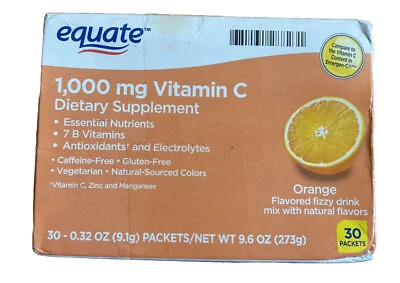 Suplemento dietético Equate Vitamina C sabor naranja envejecimiento saludable 1000 mg 30 unidades Foto 1 de 4
