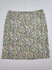 J Jill Damenrock Blumenmuster Größe 8 Live In Chino Twill Bleistift Reißverschluss Knopf - Bild 1 von 12
