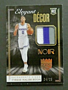 2020-21 Panini Noir Elegant Decor Rookie RC Patch Tyrese Haliburton #EDR-TYH