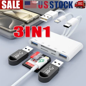 5 in 1 Memory Card Reader USB 3.0 OTG Adapter SD Card Reader For iPhone/iPad LOT - Picture 1 of 29