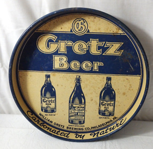 VINTAGE GRETZ BEER METAL TRAY