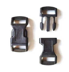 10 - 1/2" Negro Hebillas de Liberación Lateral Paracord y Cuero - Vendedor Veterano de EE. UU. - Imagen 1 de 1
