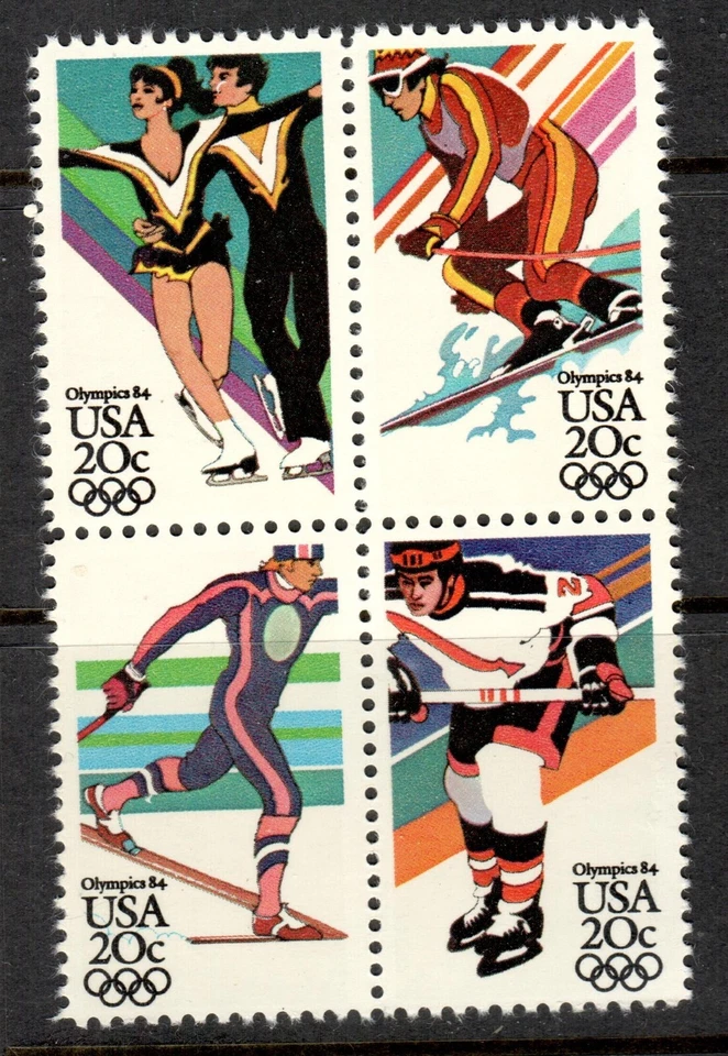 #2067-2070  1984 20-cent Winter Olympics se-tenant block of 4  MNH - Image 1 of 1