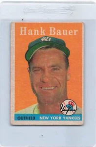 1958 Topps #9 Hank Bauer Yankees Fair *5999 - Picture 1 of 2