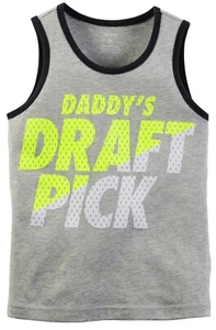 Carter's Boy's "Draft Pick" Sleeveless Tank Top; Grey/Yellow (Kids 4) - Picture 1 of 1