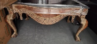 Escritorio ejecutivo con tapa y silla de mármol negro, tallado a mano Foto 1 de 4