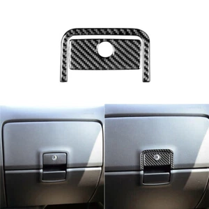 Carbon Fiber Upper Glove Box Handle Cover Trim For Silverado GMC SIERRA 2014-18 - Picture 1 of 13