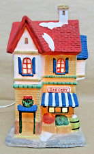 Holiday Expressions Dickens Collectables Porcelain Lighted House Grocery Store￼