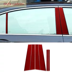 6×Red Carbon Fiber Door Window Pillar Posts Panel Cover For Honda Accord 2014-17 - Picture 1 of 10
