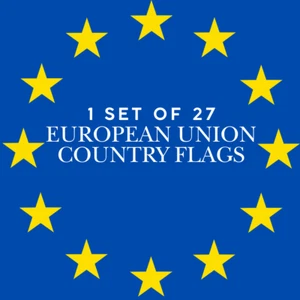 Juego de 27 Banderas de Poli UE País Unión Europea 2x3 pies - Imagen 1 de 4
