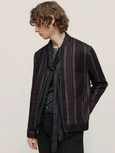 $998 NWT New John Varvatos Collection Linen Blend Stripe Jacket Coat EU52 US42 - Picture 1 of 9