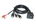 Car Dash Mount Installation HDMI Dual USB RCA Male Female Extension Cable 1M