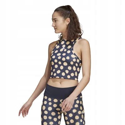 Camiseta sin mangas deportiva Adidas para mujer con estampado de granja AEROREADY, tinta Legend/casi lima Foto 1 de 4