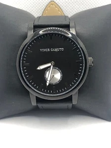 Vince Camuto Unisex Black Leather Digital Black Dial Quartz Genuine Watch OP209 - Picture 1 of 9
