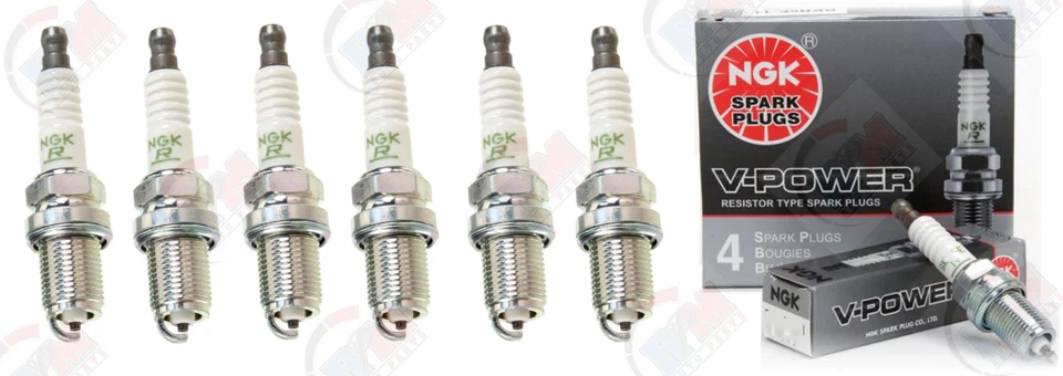 NGK "V-POWER" Spark Plugs (Set of 6) for 1993-1998 Jeep Grand Cherokee 4.0L - Image 1 of 1