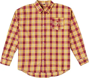NWT Men's FOCO Iowa State Cyclones NCAA Plaid Long Sleeve Flannel Shirt Size M - Picture 1 of 3
