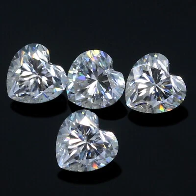 Natural DE Color VVS1 Excellent Cut 4.5x4.5 MM Heart White Diamond 4 Pcs Lot - Image 1 of 4