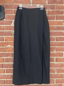 Vintage Liz Claiborne Skirt Size 6 Black Straight Wool Lined Modest Career - Picture 1 of 9