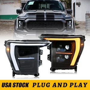 Full LED Headlights for Ford F-150 F150 P702 14th Gen 2021-2024 Front Lamps DRL - Picture 1 of 20