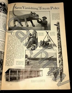 SAVING TOTEM POLES 1933 PICTORIAL * RESTORATION KITWANGA JASPER GITSKAN NATIVE - Picture 1 of 1