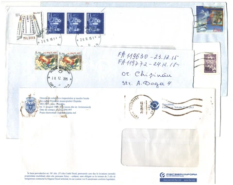 Moldova Lot of 5 used covers National costumes Christmas  L.6 Cover