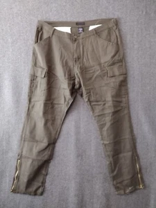Ashley Stewart pants size 18 cargo 6 pockets Cotton Blend Pants Zip Leg - Picture 1 of 9