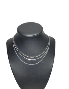 Forever 21 Silver Tone 3 Layer  Necklace Jewelry 15" L One Size - New - Picture 1 of 9