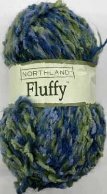 Northland Fluffy Yarn "Blue/Green" 1 Skein #1490 - Image 1 of 2